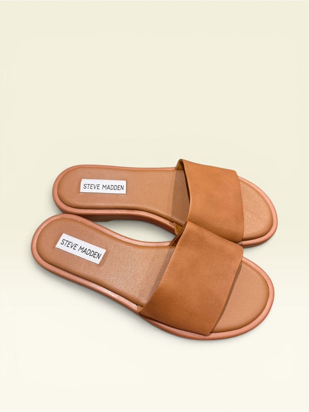 Steve Madden Cognac Slide Sandals for Women - Picture 2 of 3